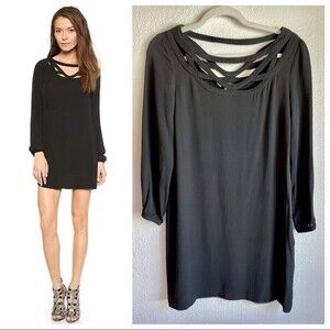 Diane von Furstenberg Melanie Cage Neckline Dress in Black - Size 6